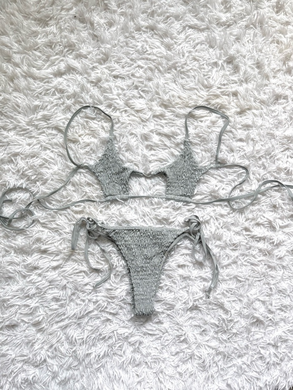 Zaful Orange High-Cut Bikini Set & Mixed Print Triangle Bikini - Picture 2 of 6